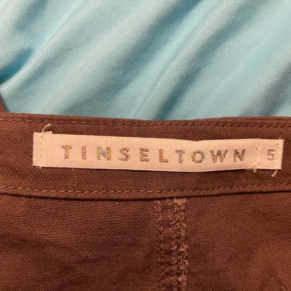CARGO PANT Tinseltown hi-rise‎ junior 5/27 BROWN LOTS OF POCKETS SUPER WIDE LEG - Picture 9 of 16